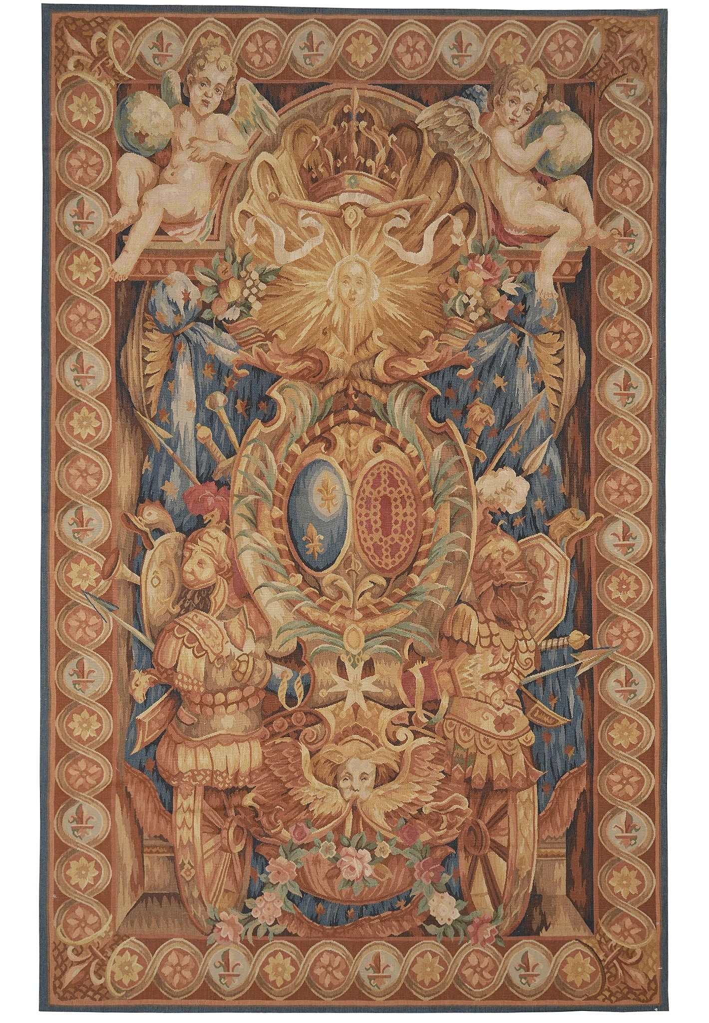 5 x 8 Handmade Roman Pictorial Wool and Silk Tapestry Area Rug (1 of 11)