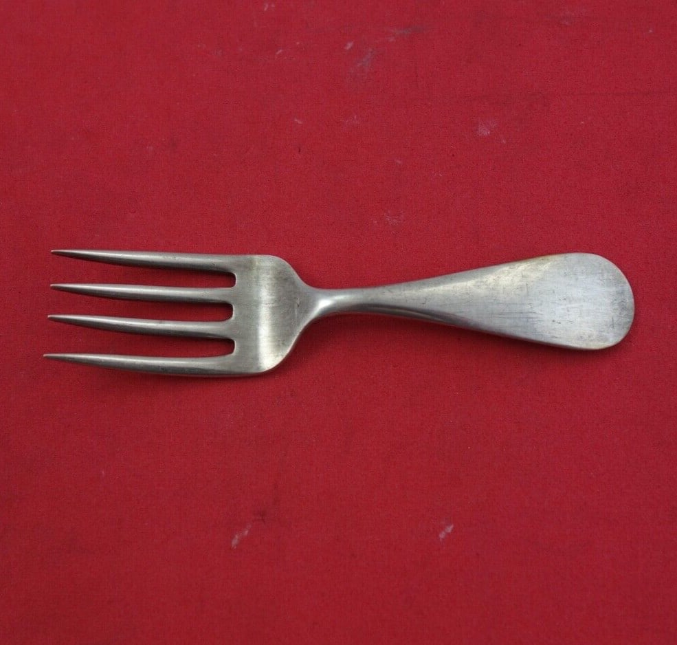 Kirk Old Maryland Plain Sterling Silver Baby Fork 3 3/4" (1 of 2)