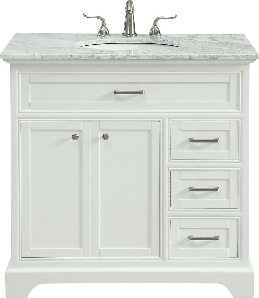 Elegant Lighting Brushed Steel Vanity Cabinet Solid Wood Transitional Style (1 of 1)