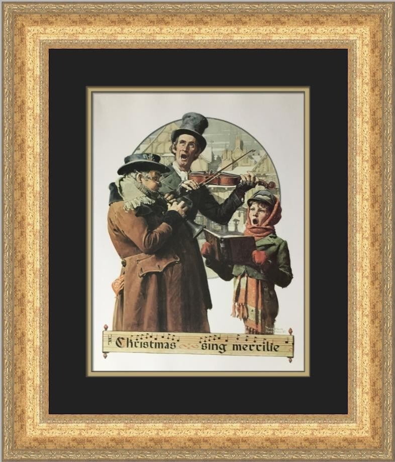 Norman Rockwell The Christmas Trio Custom Framed 23 x 19 Print (1 of 2)