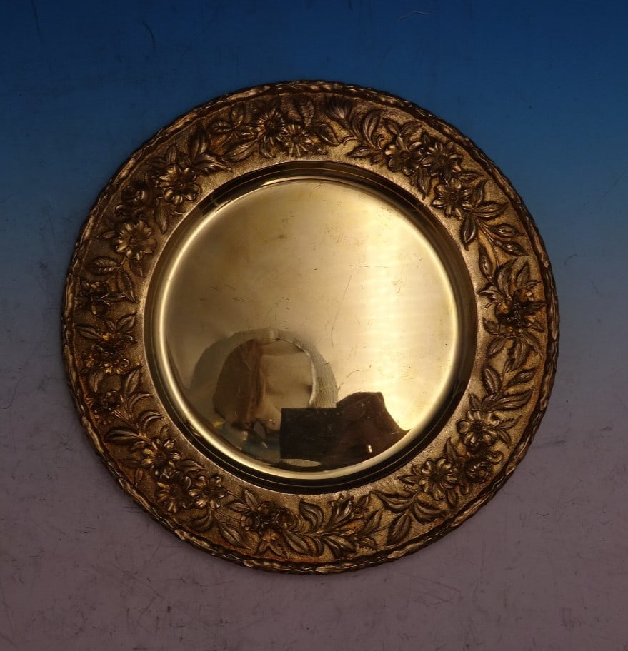 11 Inch Repousse Pattern Sterling Vermeil Charger Plate by Kirk (1 of 18)