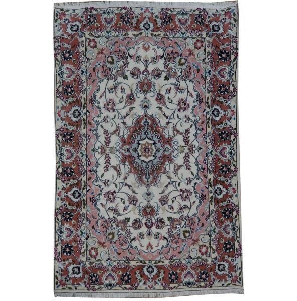 Exquisite 4.3 x 6.7 Genuine Persian Tabriz Rug Wool Silk: Exquisite 4.3 x 6.7 Genuine Persian Tabriz Rug Wool Silk Free continental US Shipping Enhance your living space with this exquisite 4.3 x 6.7 Persian Tabriz Rug, crafted from a luxurious blend of wool