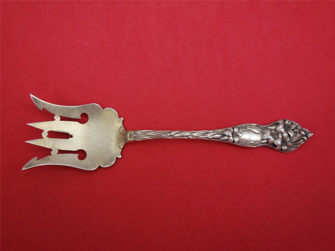 Watson Lily Sterling Silver Sardine Fork 4-Tine Splayed 5 3/8" (1 of 2)