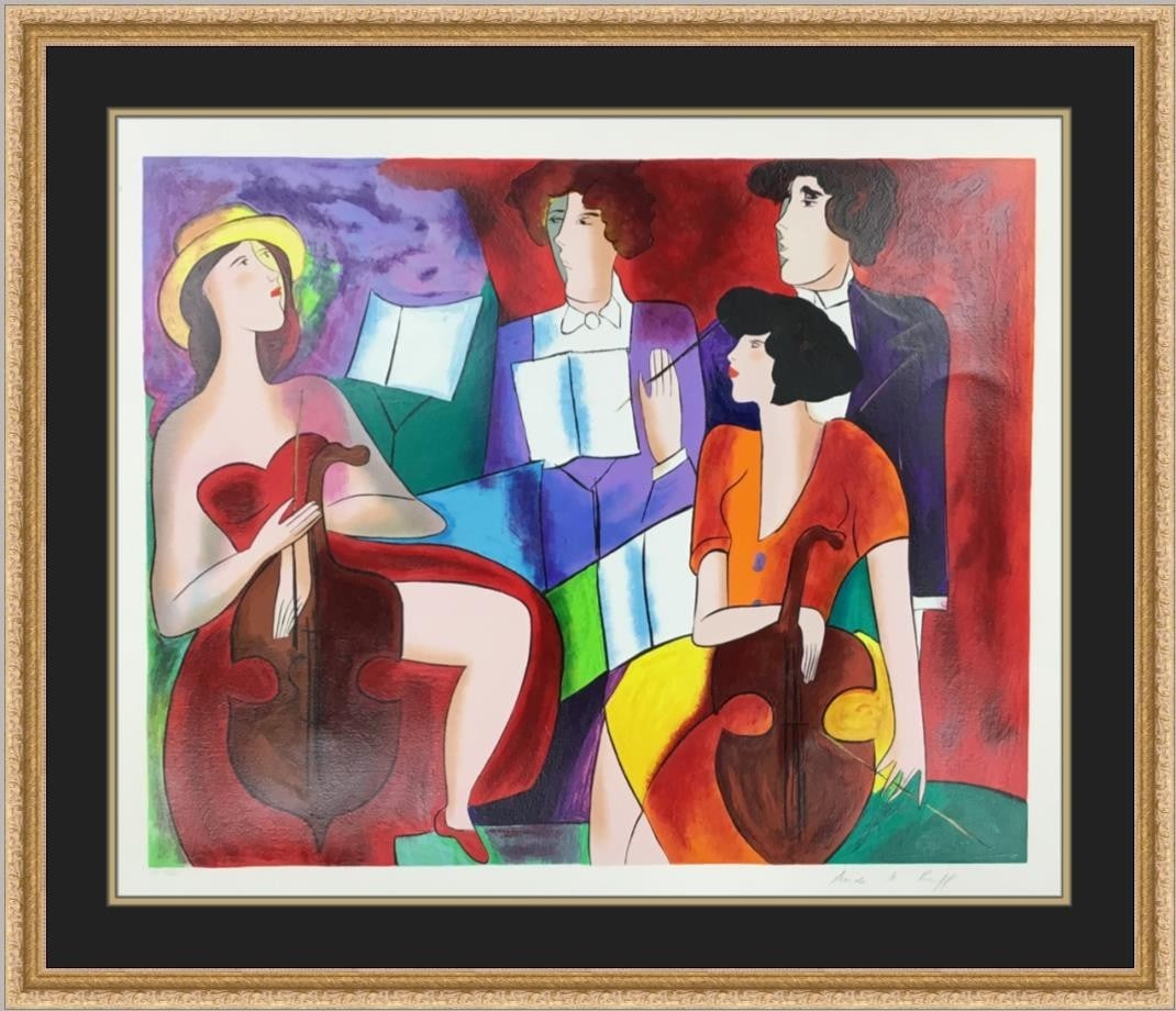 Framed Serigraph Moderato Cantabile AP Print Signed by Linda Le Kinff (1 of 5)