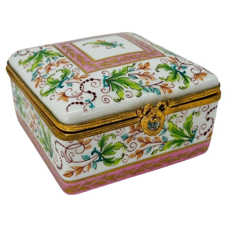 Vintage Le Tallec Enamel Gilt Porcelain Box 1982 for Saks Fifth Avenue (1 of 7)