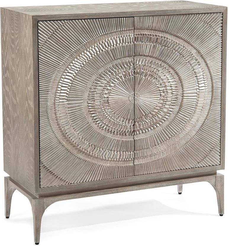 John-Richard Cosmos Oak Storage Cabinet Gray Silver White Finish (1 of 4)