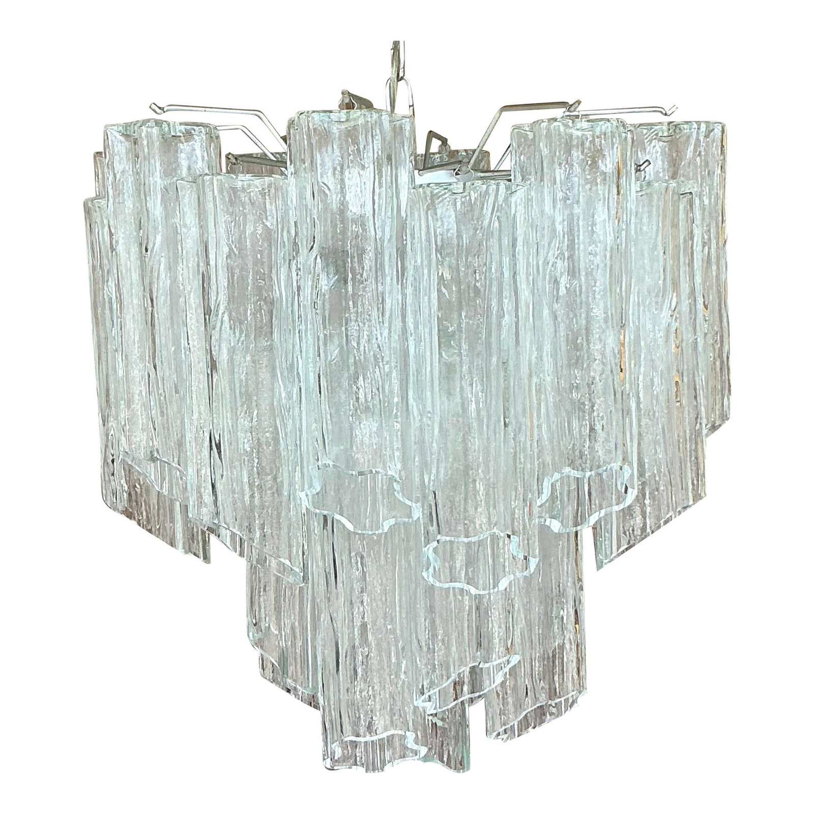 Vintage Italian Murano Style Tubular Glass Chandelier (1 of 8)