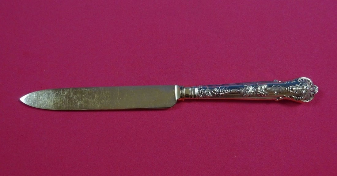Mappin and Webb Vintage Grape Vermeil Sterling Silver Fruit Knife 8" (1 of 1)