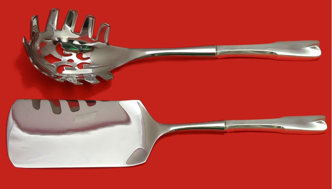 Lunt Colonial Theme Sterling Silver Pasta Server Set 2pc Custom Made (1 of 1)