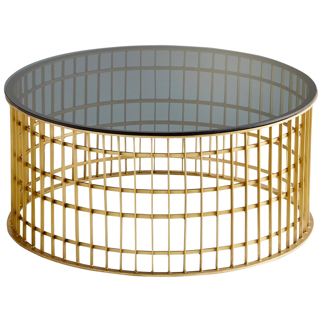 Cyan Kingdom Industrial Square Coffee Table Brass Glass (1 of 1)