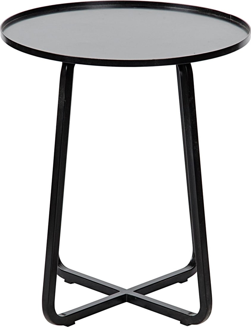 Noir Kimana Industrial Black Steel Side Table 24H 20.5W 20.5D (1 of 3)