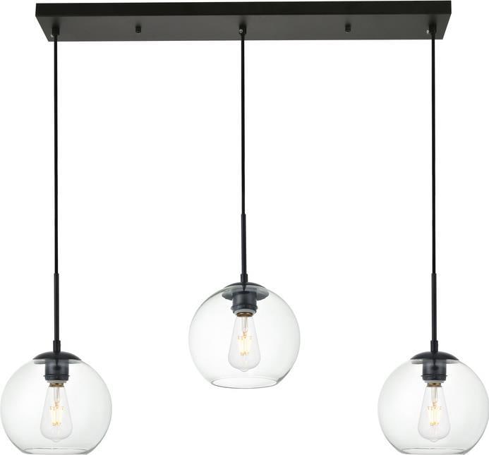 Baxter Transitional Three-Light Black Pendant Lamp UL-Listed (1 of 1)