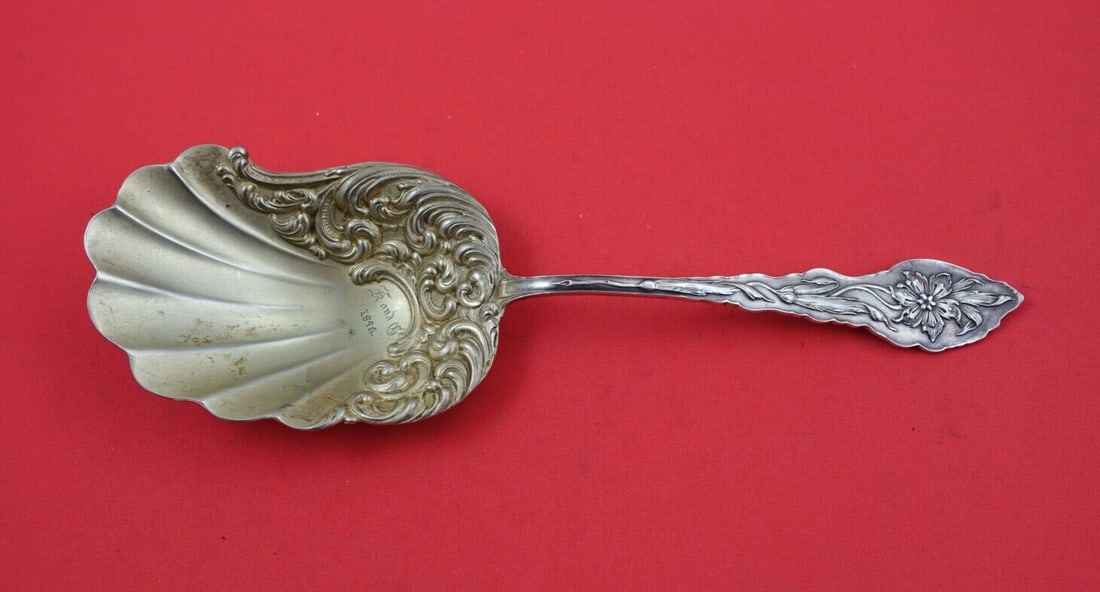 Unger Narcissus Sterling Silver Cracker Scoop 9 Inch Gold Wash Monogrammed (1 of 2)