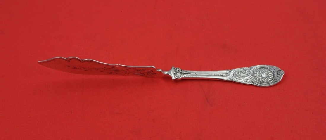 Wendt Moresque Sterling Silver Master Butter Knife 7.5" Twisted Handle (1 of 2)
