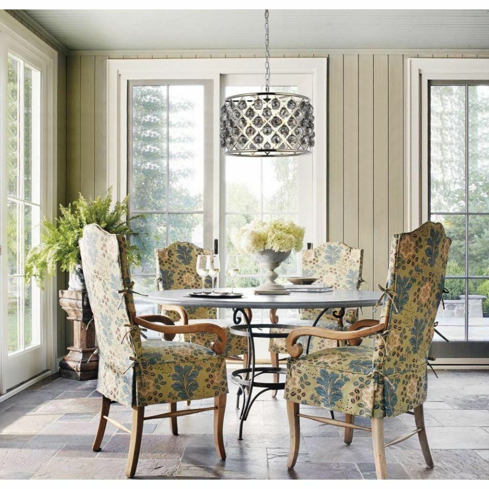 Elegant Madison 6-Light Polished Nickel Chandelier 20 Inch with Silver Shade Crystals: Elegant Madison 6-Light Polished Nickel Chandelier 20 Inch with Silver Shade Crystals Illuminate your space with this elegant Crystal Chandelier, featuring a polished nickel finish and adorned with st