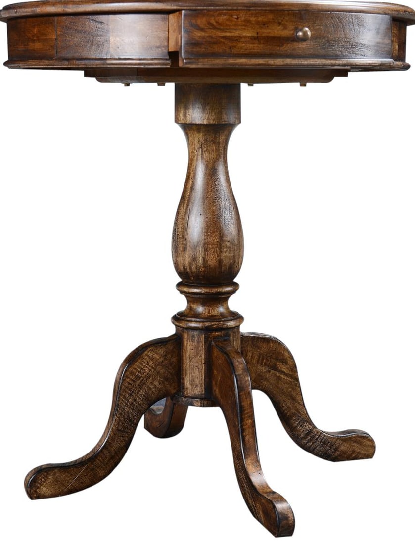 Rustic Pecan Lamp Table with Drawer (1 of 1)