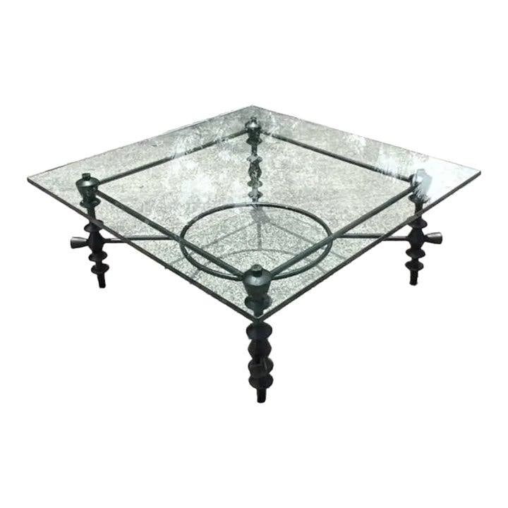 Vintage Boho Giacometti Inspired Sculpted Leg Coffee Table (1 of 6)