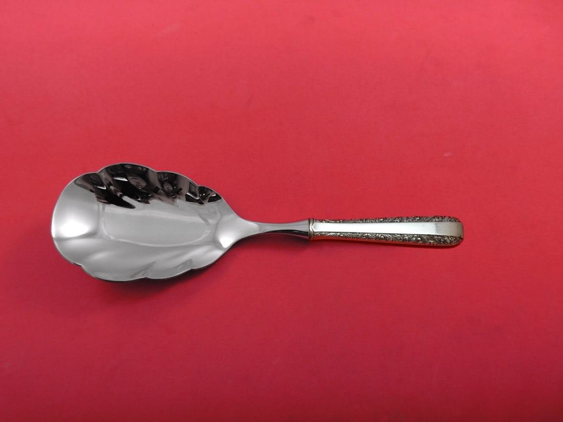 Towle Candlelight Sterling Silver Rice Spoon 10 Inch Scalloped Custom Made (1 of 3)