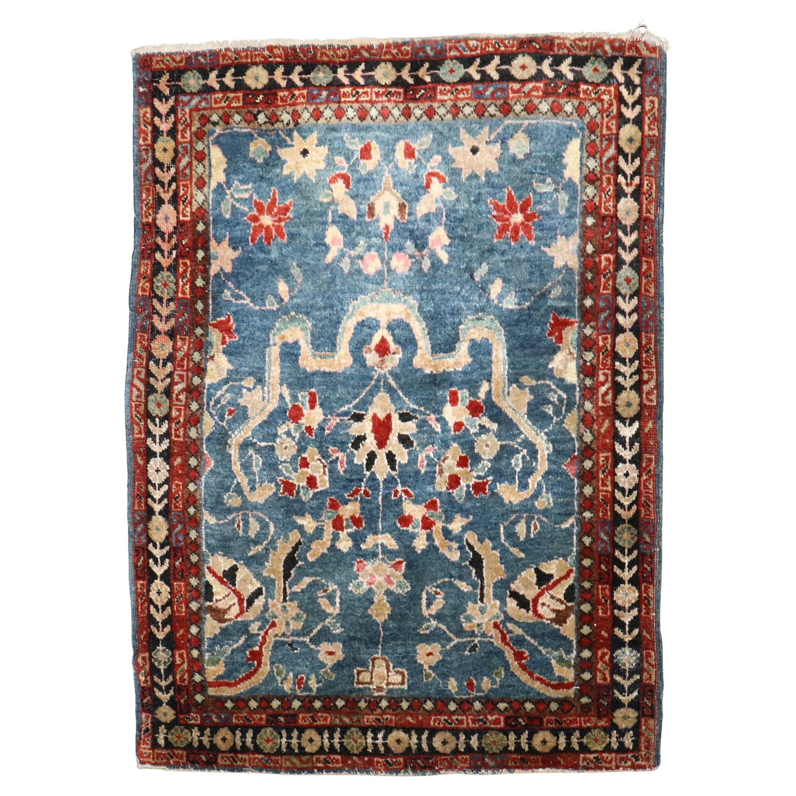 Early 20th Century Sarouk Ferehan Mini Rug Wool Hand-Woven Vienna Secession Style (1 of 7)
