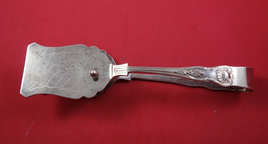 Sheffield Queens Silverplate Asparagus Serving Tong 8 inches (1 of 1)