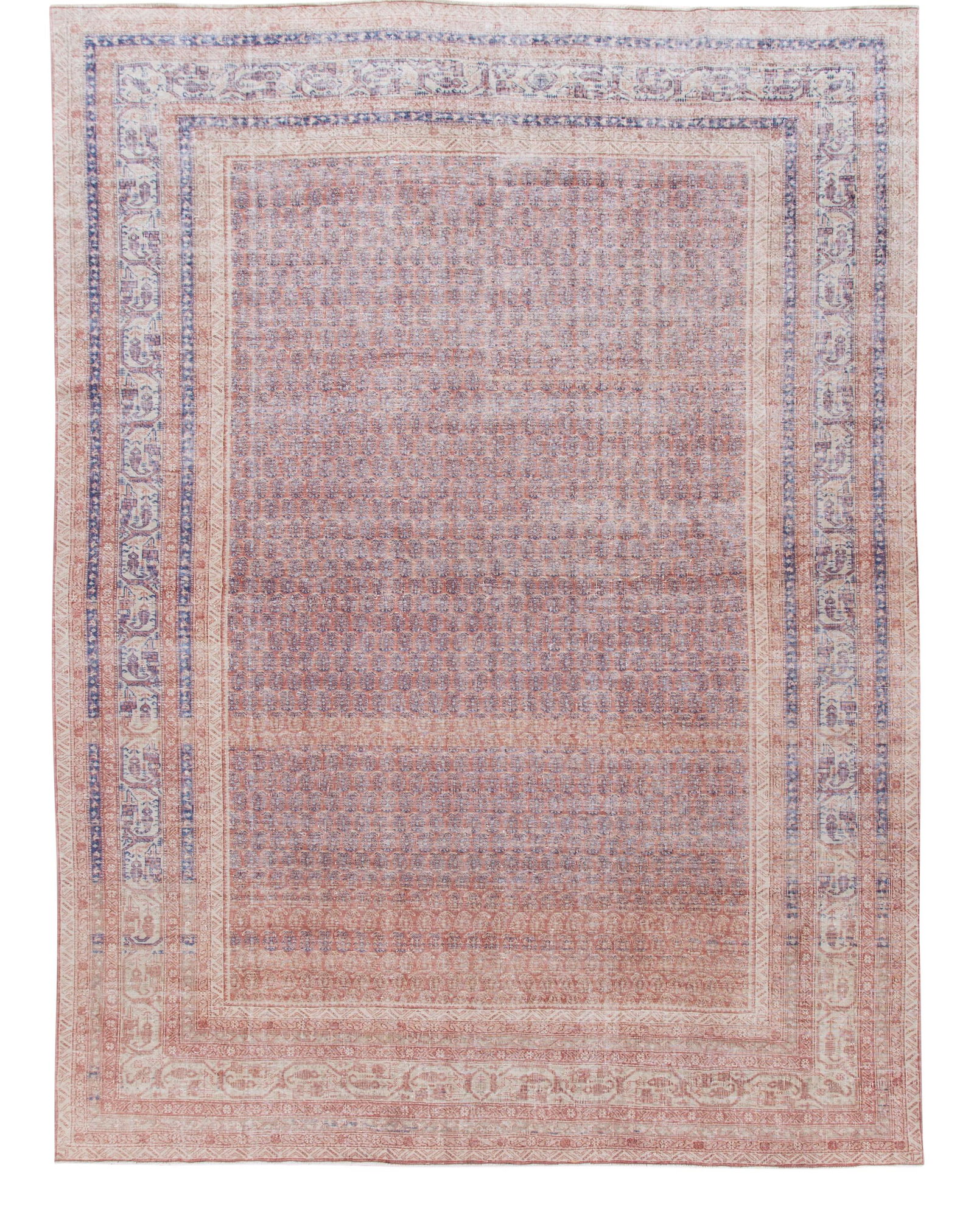 Vintage Turkish Hand-Knotted Pink Floral Wool Rug 9'8 x 13': Vintage Turkish Hand-Knotted Pink Floral Wool Rug 9'8 x 13' This exquisite vintage Turkish hand-knotted wool rug showcases a stunning pink field adorned with a beautiful all-over geometric floral patt