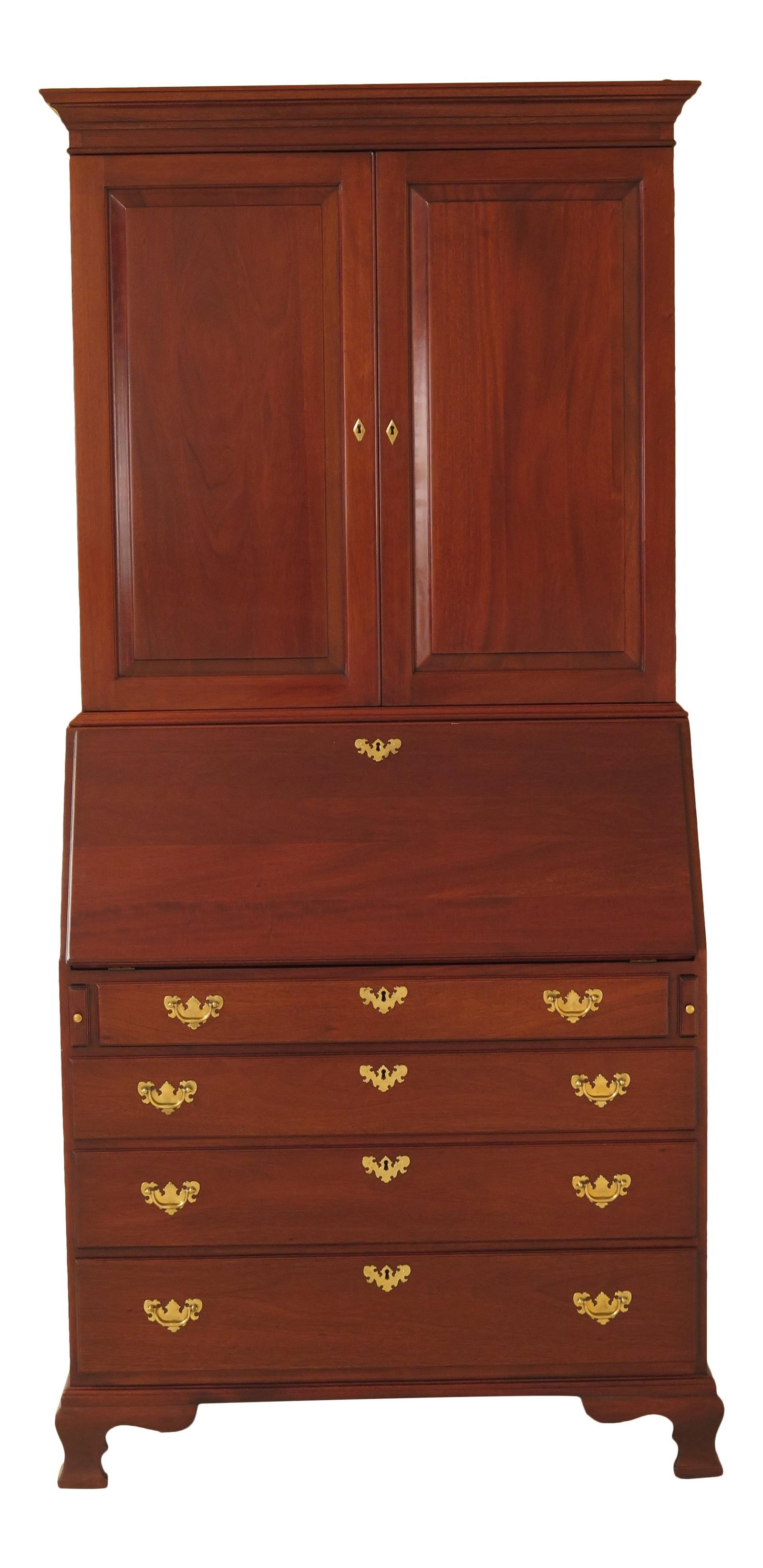 1990s Chippendale Craftique Mahogany Secretary Slant Front Desk (1 of 10)