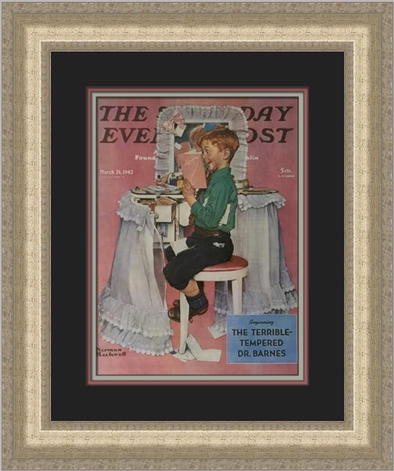 Norman Rockwell Devil May Care Custom Framed Art Print 18 x 21 (1 of 2)