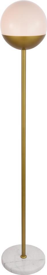 Elegant Lighting Eclipse Floor Lamp Transitional Brass Milk Finish (1 of 1)