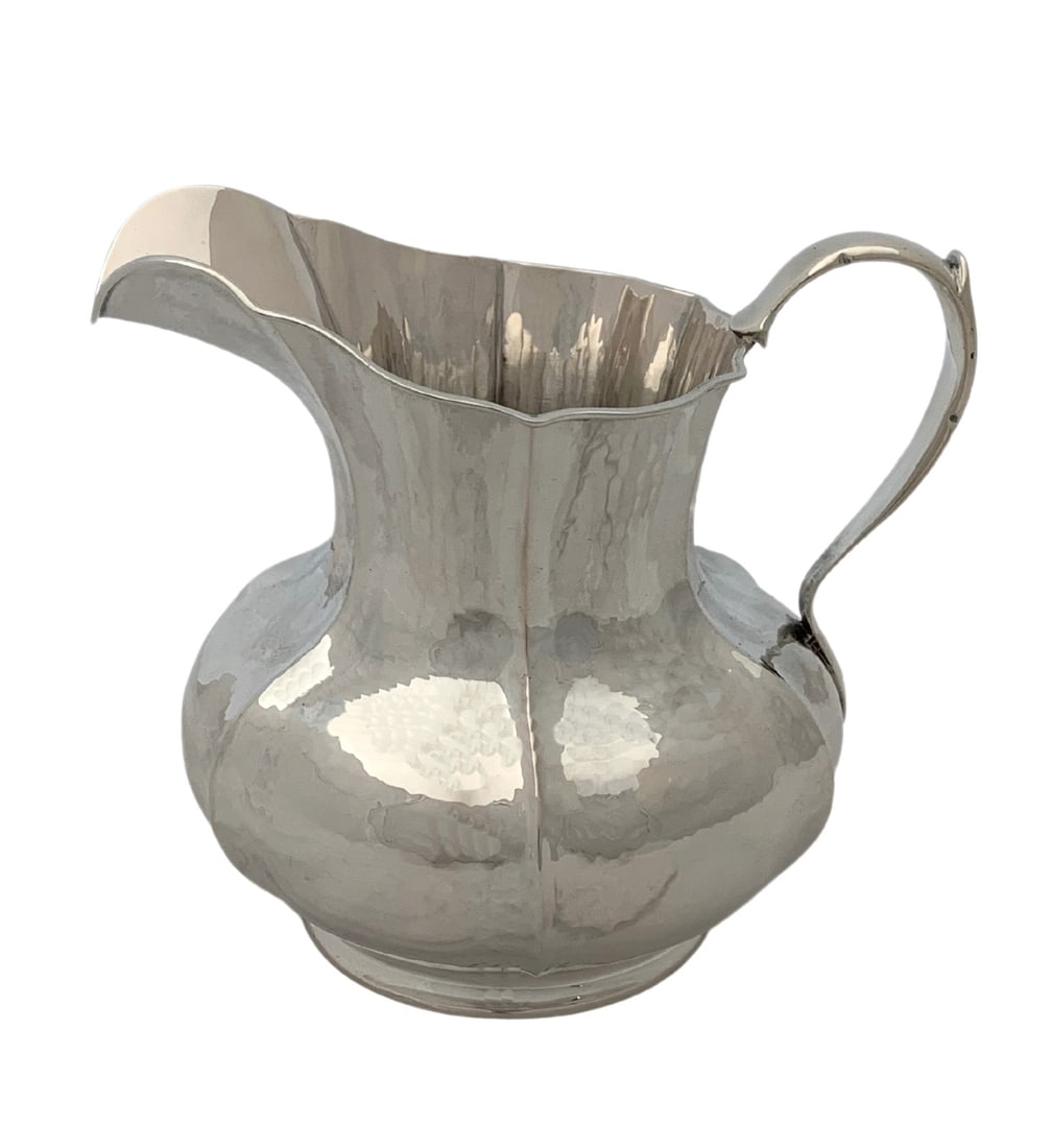 Handmade Italian 800 Silver Hammered Water Pitcher 6 Inches (1 of 3)