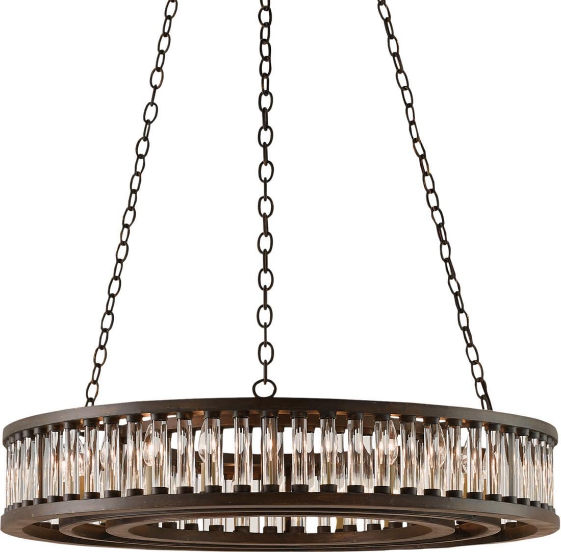 Currey 24-Light Elixir Victorian Round Chandelier Optic Crystal Wrought Iron (1 of 3)