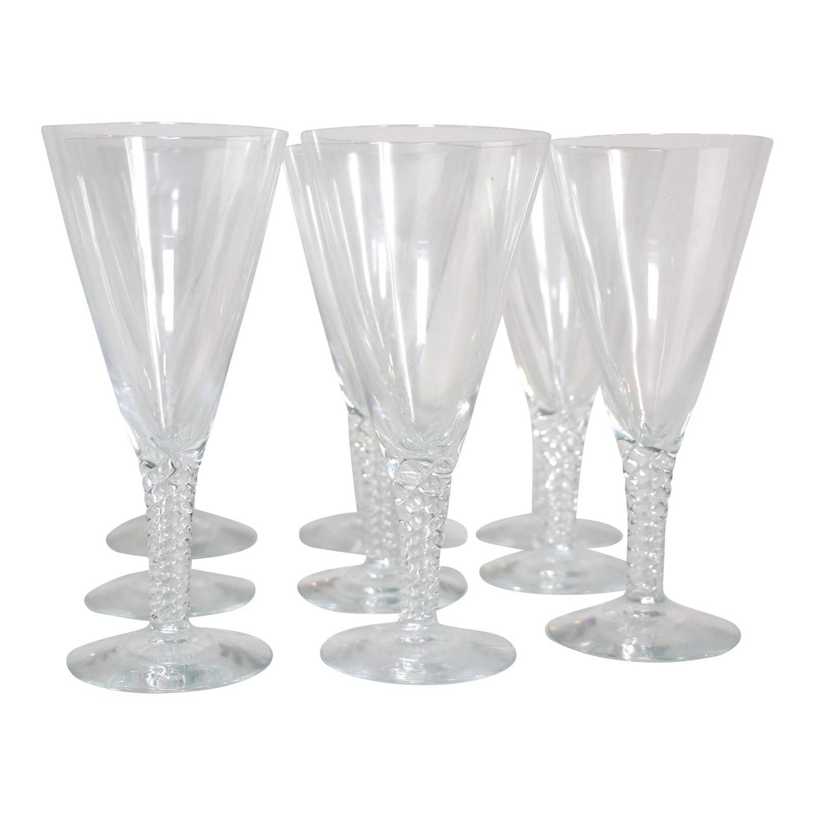Mid Century Holmegaard Twist Stemware Glasses Set of 9 (1 of 8)