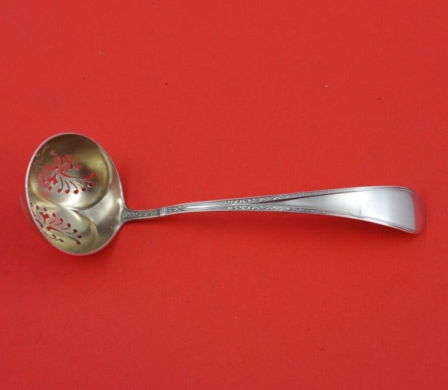 Gorham Eva Sterling Silver Gold Washed Sugar Sifter Ladle 6 Inch (1 of 3)