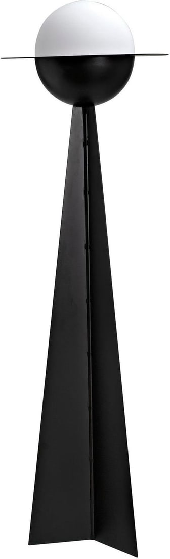 Noir Saturn Matte Black Frosted Glass Industrial Floor Lamp 65" (1 of 7)