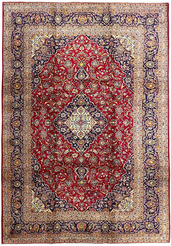 Persian Classic Kashan Rug 9.6 x 13.4 Wool Red Blue: Persian Classic Kashan Rug 9.6 x 13.4 Wool Red Blue Free continental US Shipping This exquisite Persian Classic Kashan Rug features a stunning combination of red and blue hues, making it a striking ad