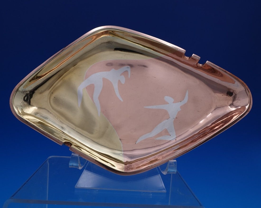 Los Castillo Silver Ashtray with Dancing Figures 8.5 x 5.25 (1 of 14)