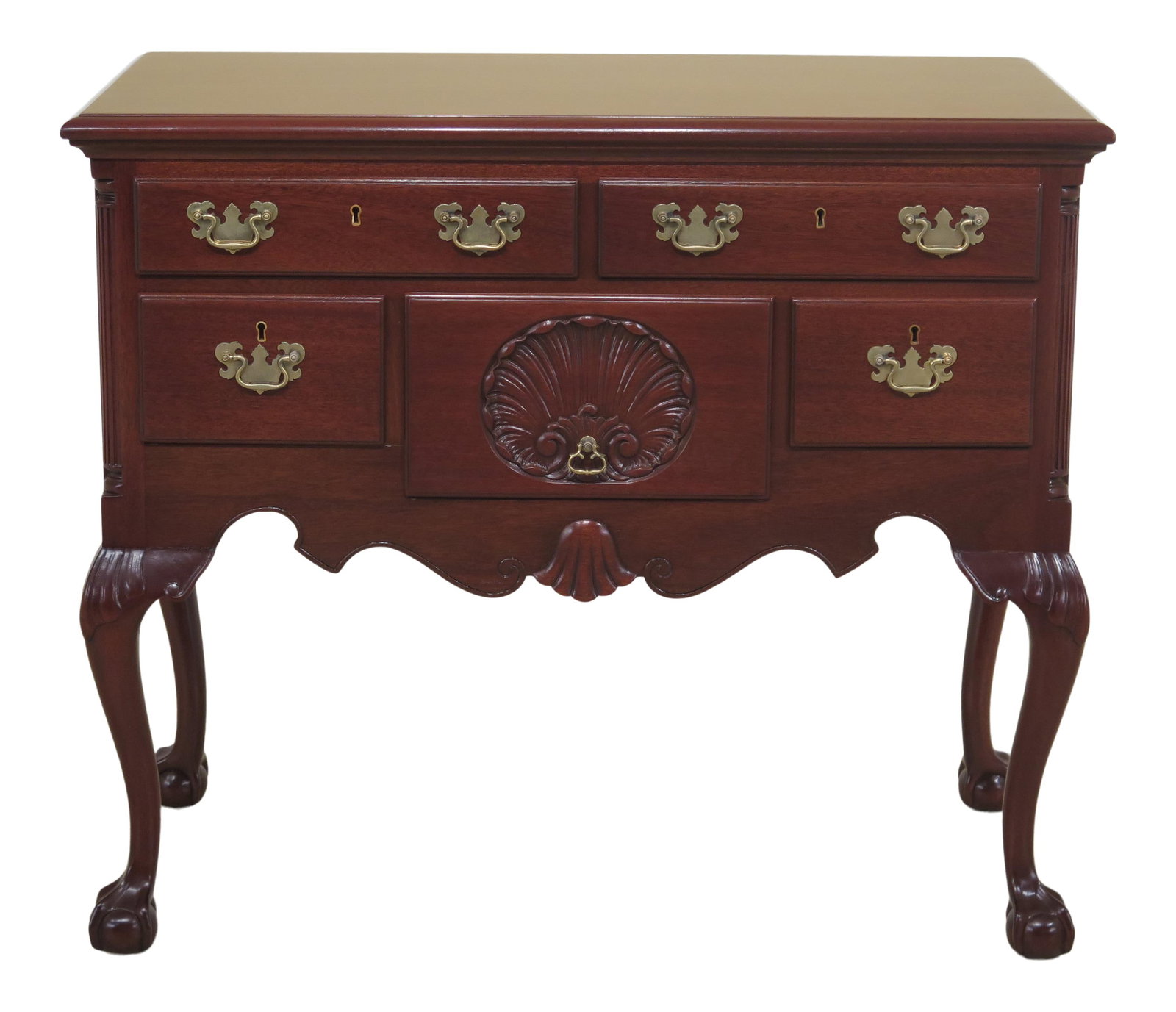 Biggs Chippendale Mahogany Lowboy with Ball & Claw Feet (1 of 10)