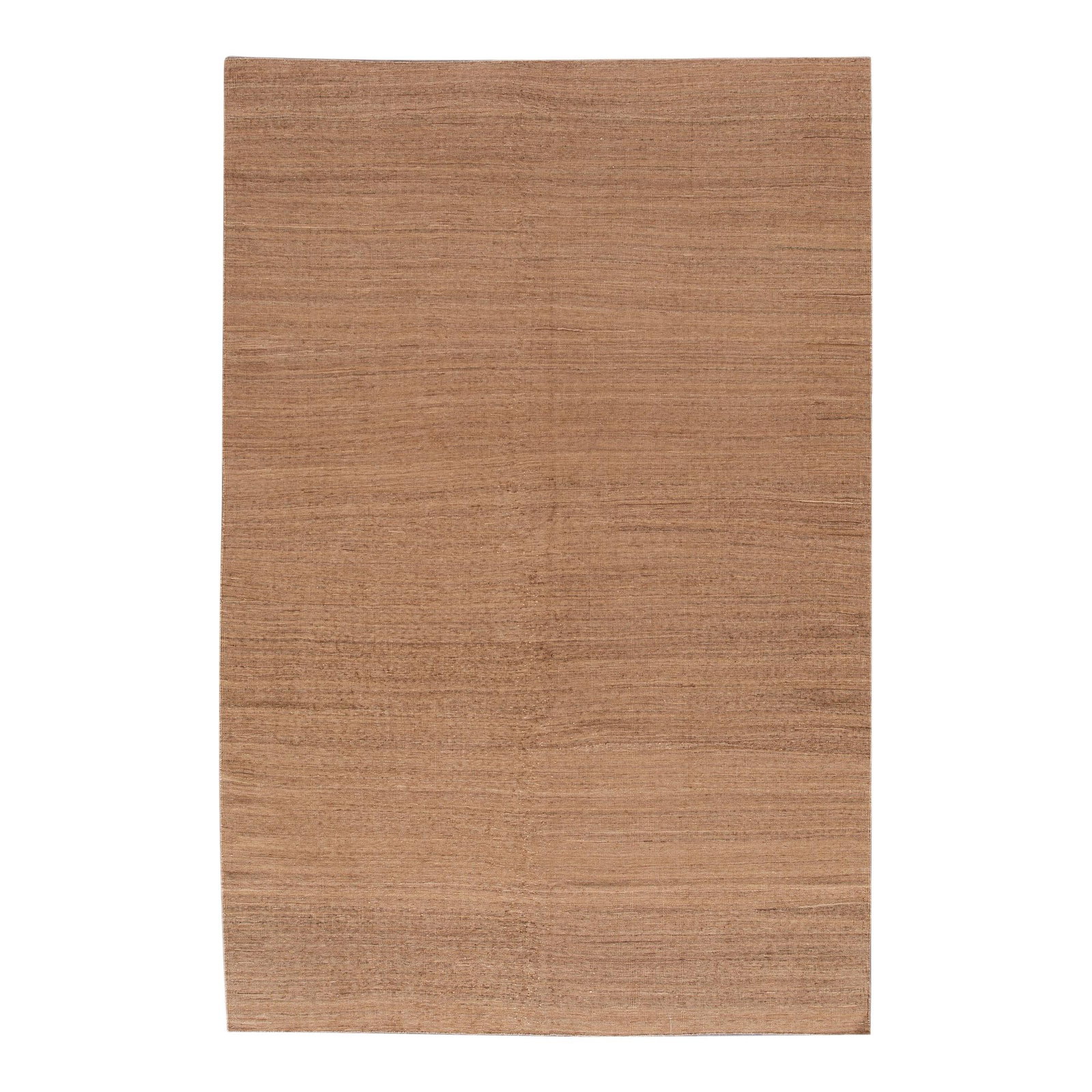Contemporary Solid Brown Kilim Flatweave Wool Rug 7'11 x 12'4 (1 of 8)