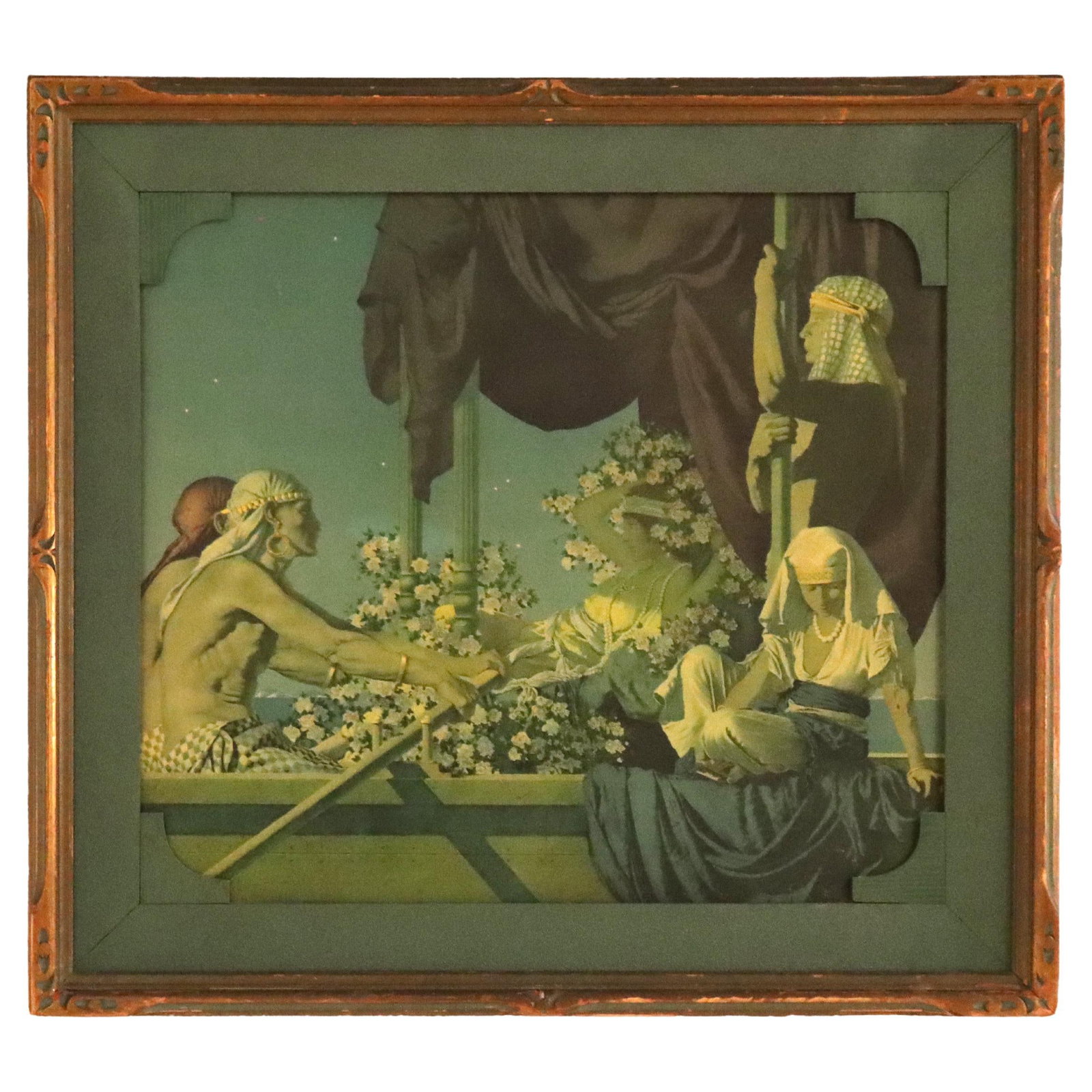 Framed Antique Cleopatra Print by Maxfield Parrish Circa 1920 (1 of 12)