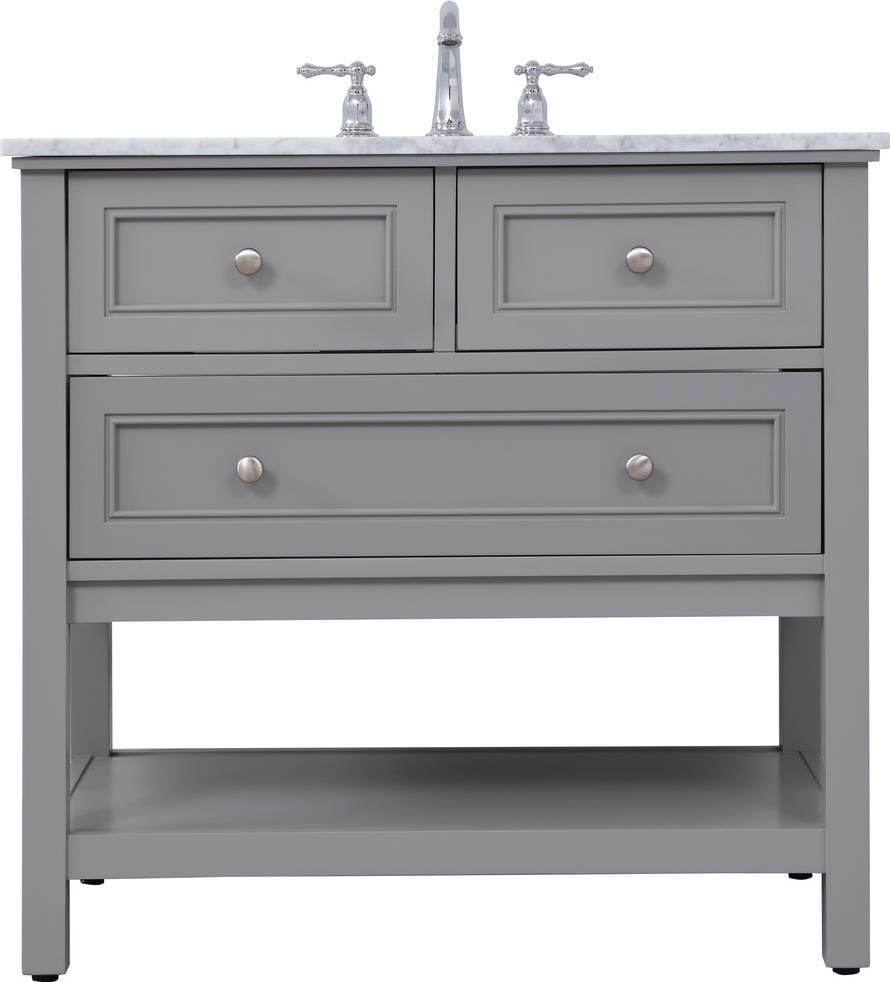 Elegant Lighting Gray Bathroom Vanity Set in Brushed Nickel Finish (1 of 1)