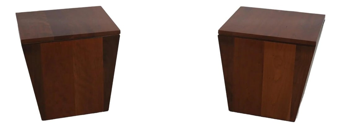 Stickley Metro Collection Cherry Tabouret Tables Pair with Storage (1 of 10)