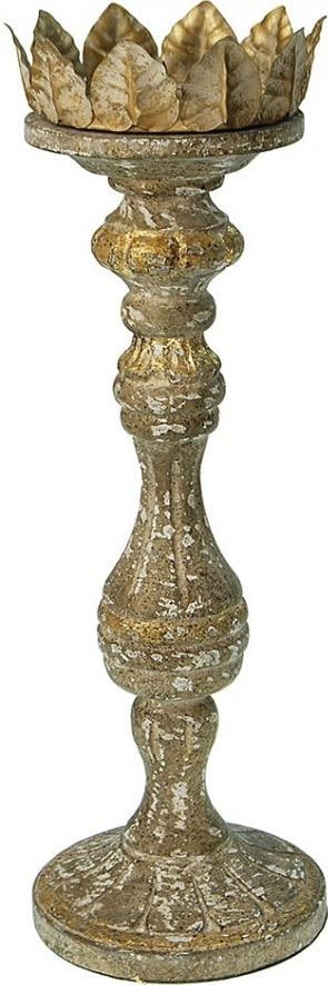 Victorian Style Distressed Gold Wood Candle Holder by Provence Home (1 of 1)