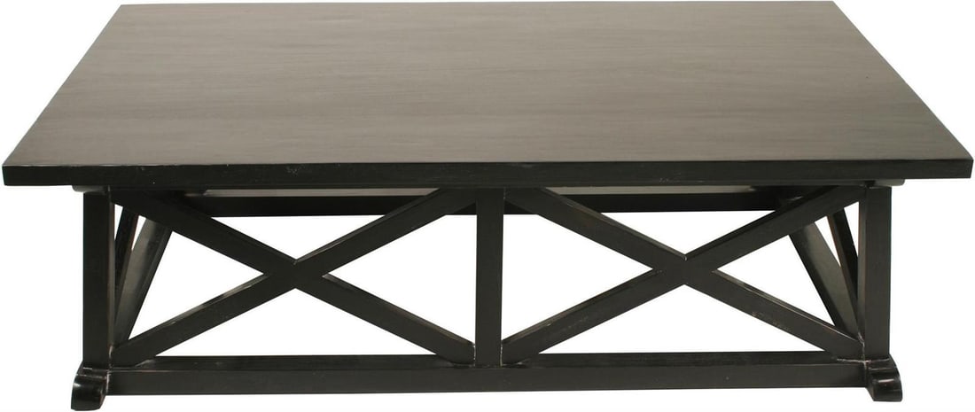 Noir Mahogany Coffee Table Hand-Rubbed Black English Traditional Square (1 of 1)