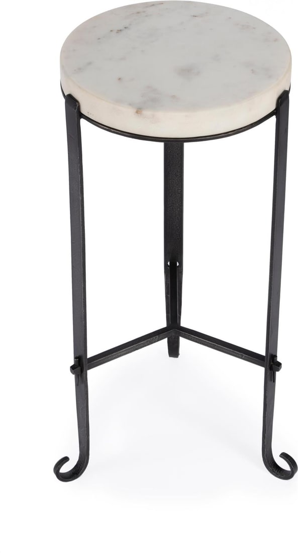 Butler Freya Round Side Table with Marble Top and Brass Finish (1 of 4)
