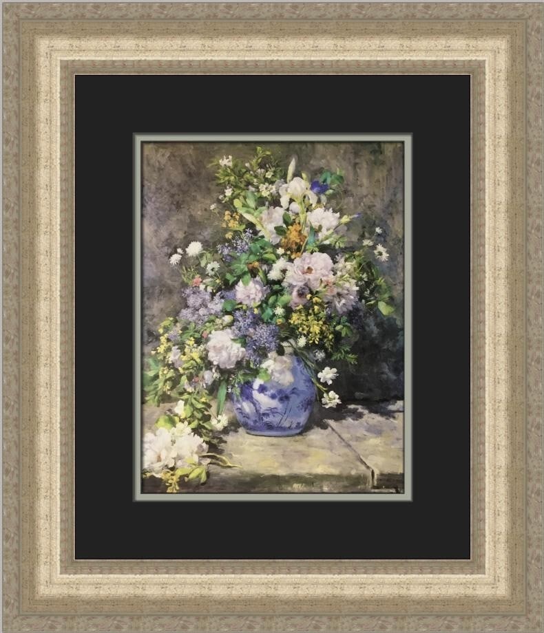 Pierre-Auguste Renoir Vase of Flowers Custom Framed Print 19x17 (1 of 2)