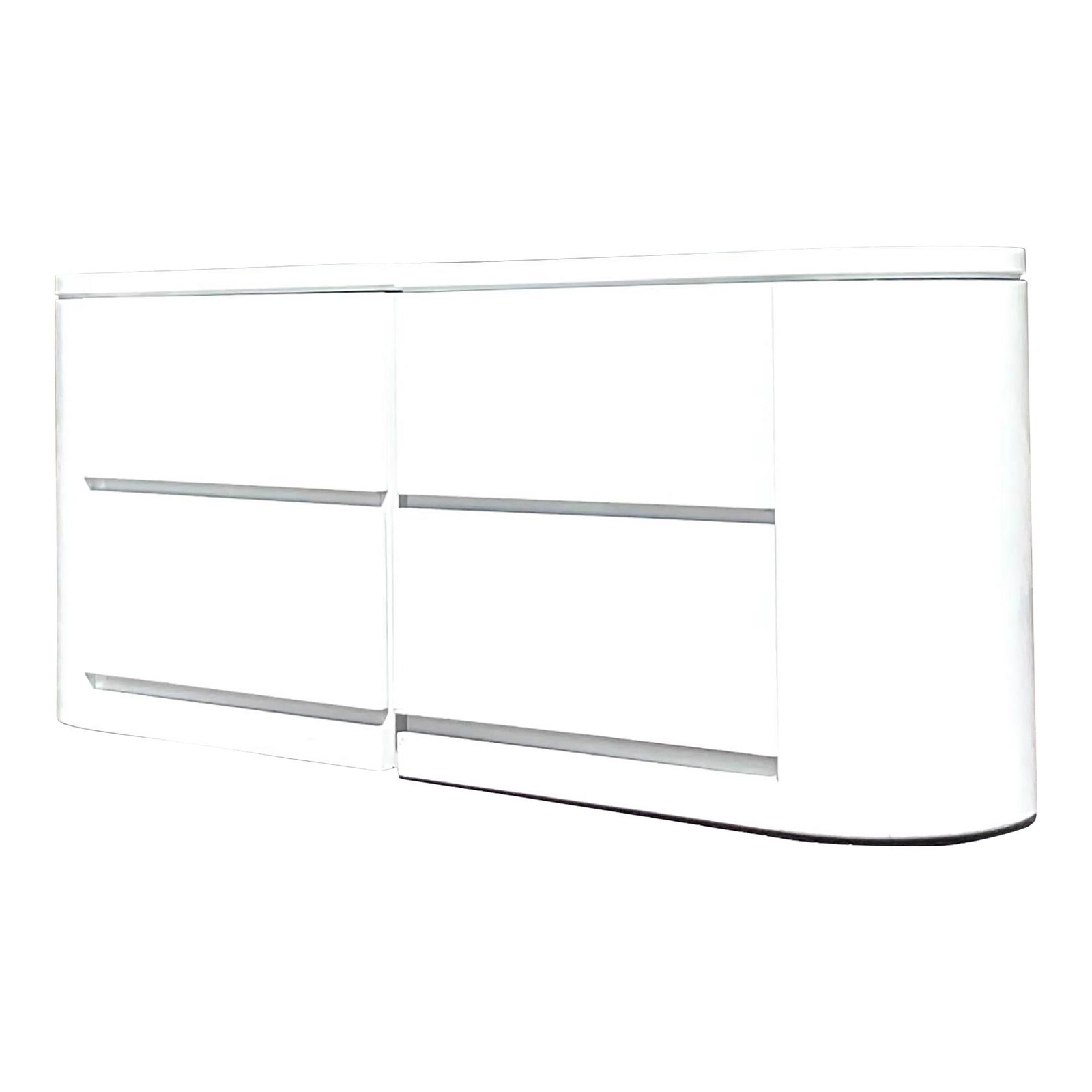 Charming Vintage Boho Laminate Nightstands Pair White (1 of 5)