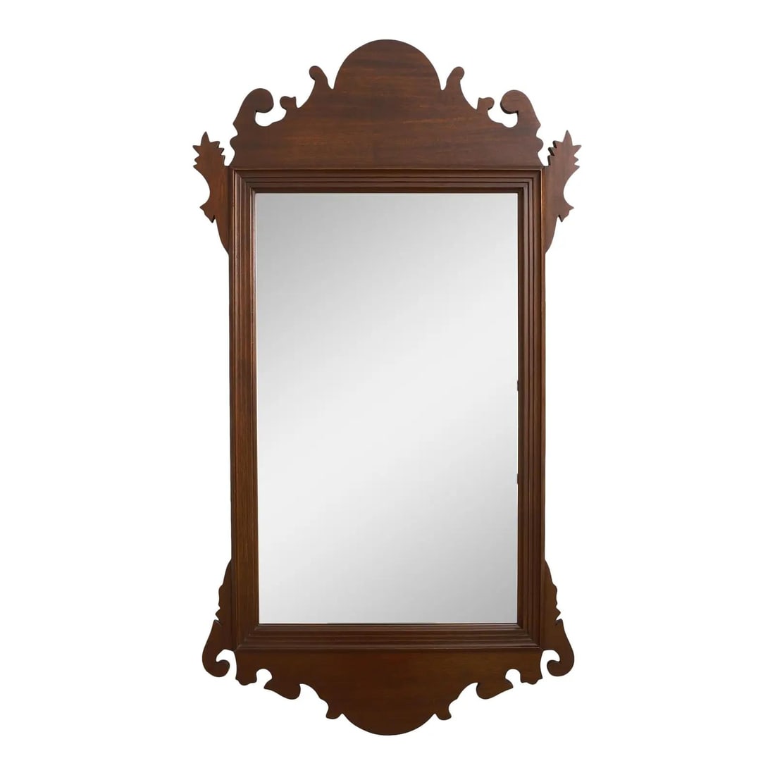 Elegant Mahogany Chippendale Style Hanging Mirror 22.5 x 41 Custom Carvings (1 of 10)
