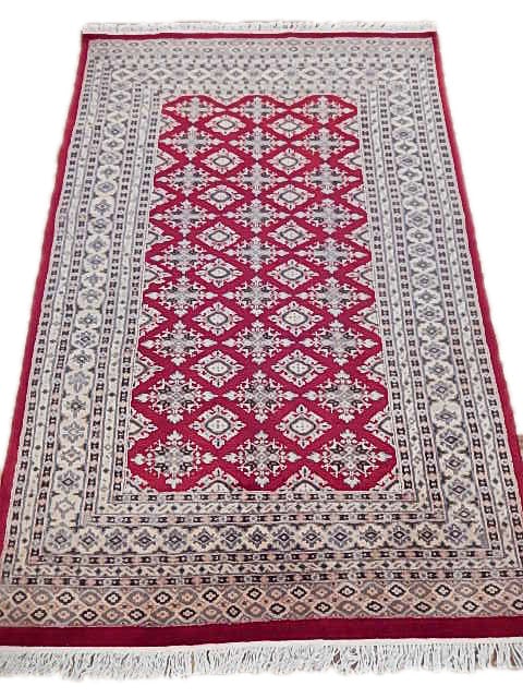 4' x 6'1" Hand-Knotted Red Jaldar Bokhara Area Rug (1 of 7)