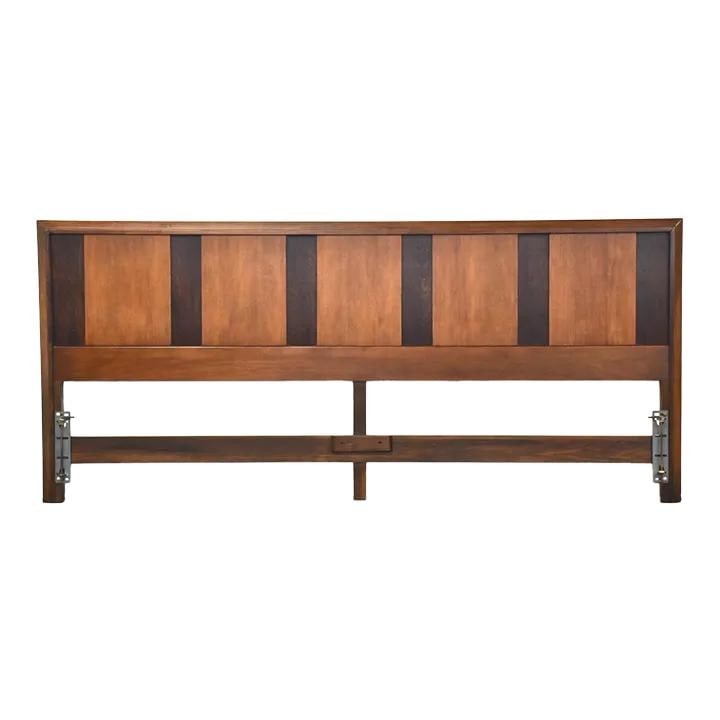 Mid-Century Modern Walnut Rosewood King Headboard by Stanley 82" (1 of 7)