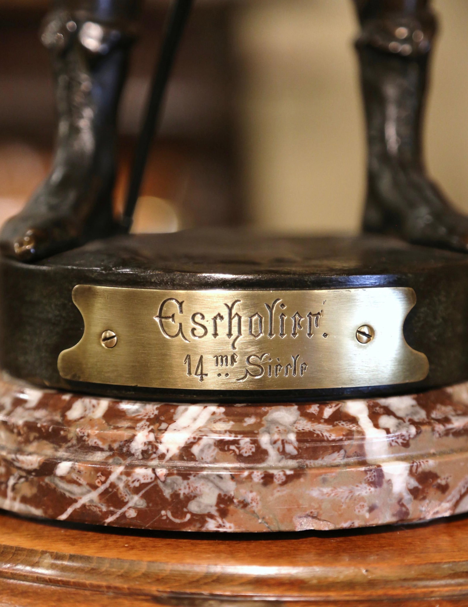 19th Century E. Picault Bronze Sculpture Escholier on Marble Base - 9