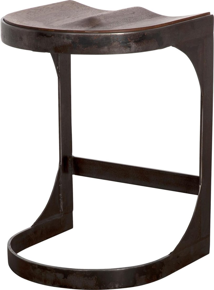 Noir Baxter Traditional Walnut Counter Stool with Black Legs (1 of 9)